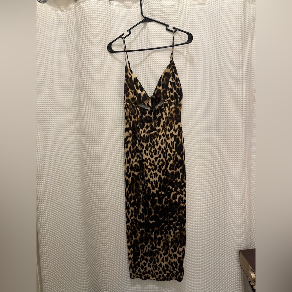 Zara Animal Print Midi Dress - Size Medium